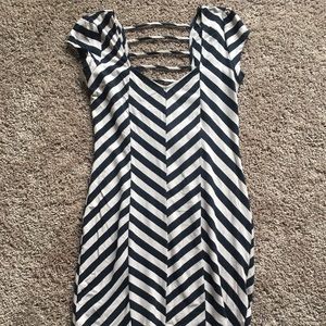 Striped Dress with Open Back